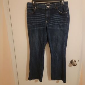 Express Jeans HighRise BellCrop Womens 10 Preppy Y2K Cropped Denim Casual